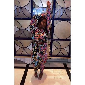 Fashion Nova Multi colored cut out jumpsuit